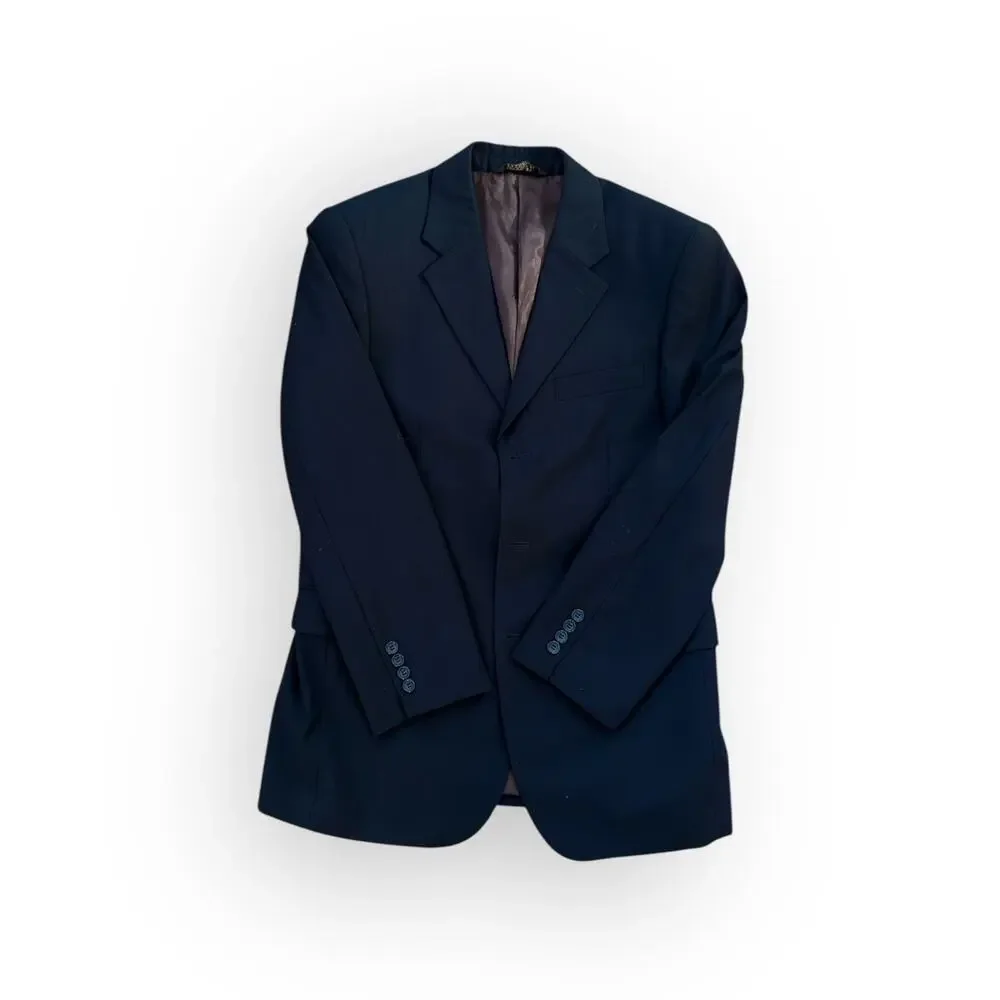 Caravelli Black Pinstripe Blazer 38S Italian Suit Jacket Business Formal Classic